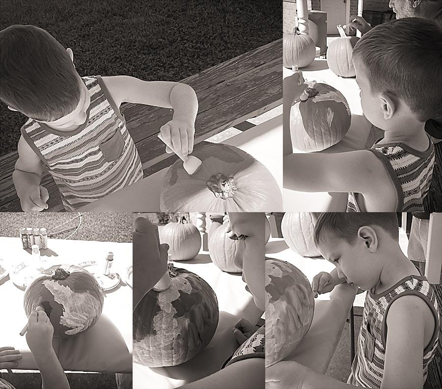  My little man in action. Look at that concentration! 